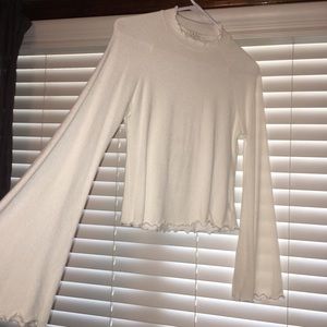 White bell sleeve top